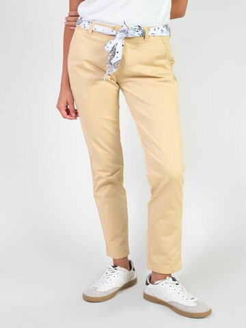 Le Temps Des Cerises Slimfit Chino in Beige: voorkant