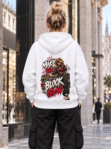 LUNØIR StudioSweater majica 'BOSS Femme Christmas Sound Crew' - bijela boja