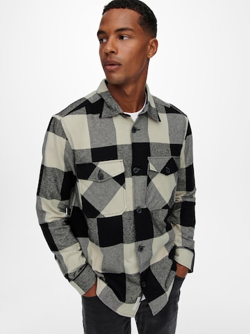 Only & Sons Regular fit Button Up Shirt 'Milo' in Black