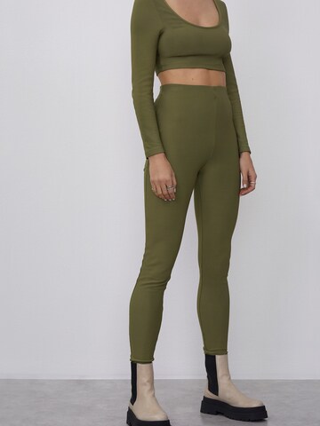 Skinny Leggings 'Sunny' LeGer by Lena Gercke en vert : devant