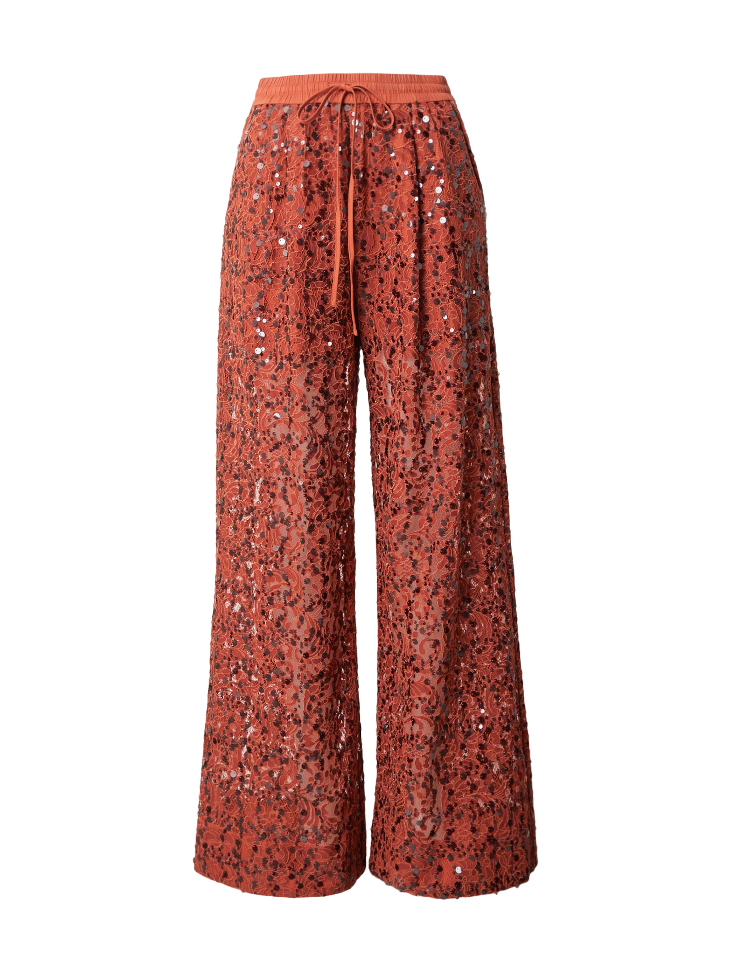 Essentiel Antwerp - Perna larga Calças com pregas 'JENIMS' em vermelho: frente