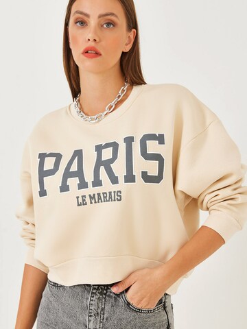 Bluză de molton de la Bianco Lucci pe bej: față