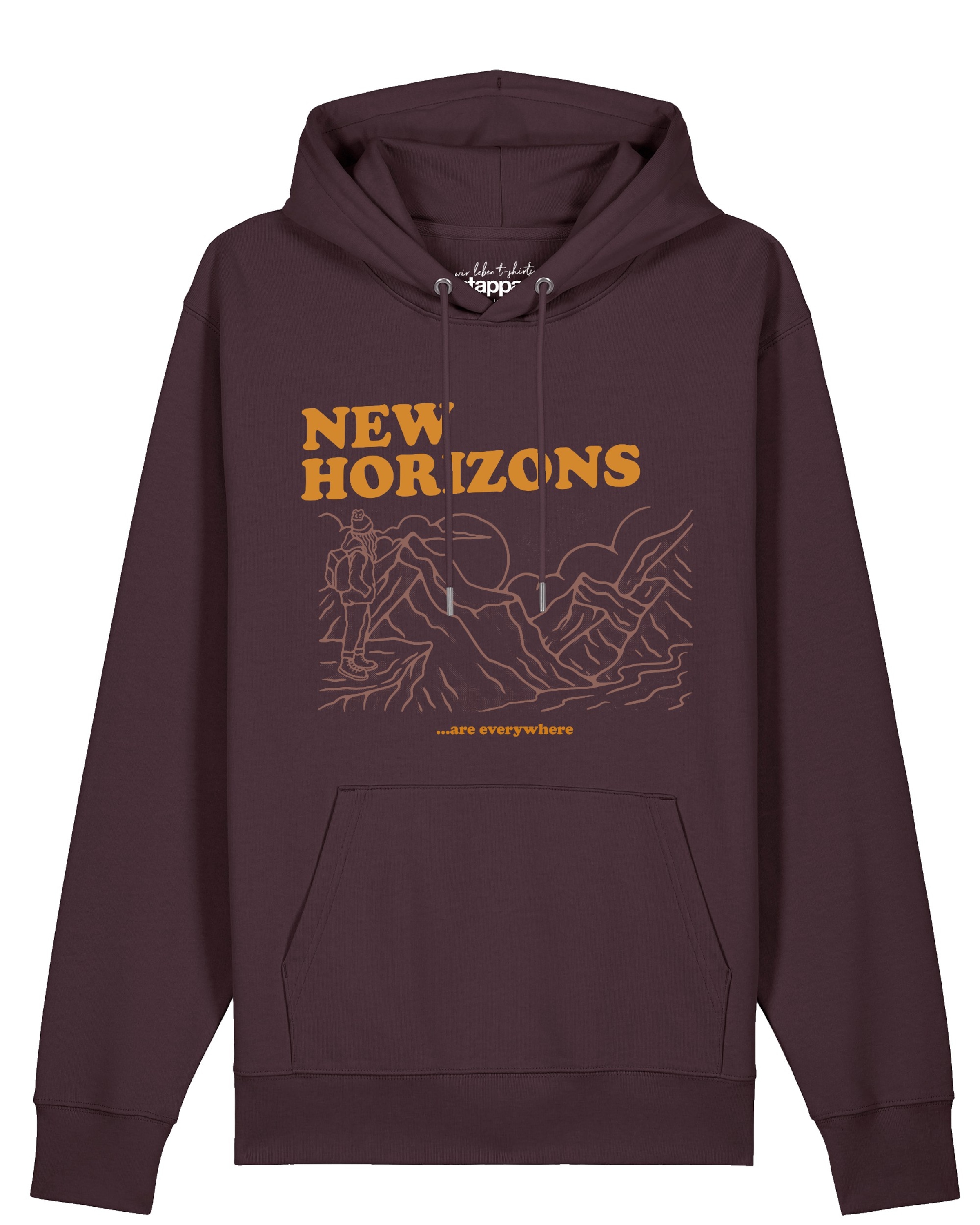 Sweat-shirt 'New Horizons Are Everywhere' Watapparel en rouge : devant