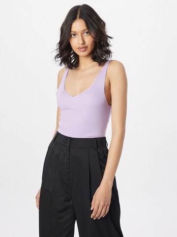 QS Knitted Top in Purple: front