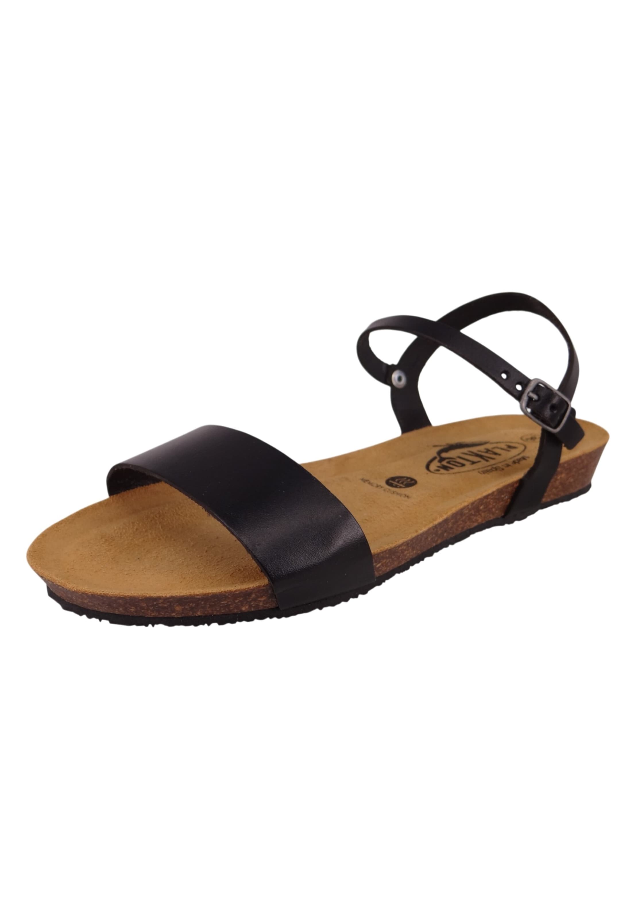 Plakton Strap Sandals 'Fran Ambo' in Black: front