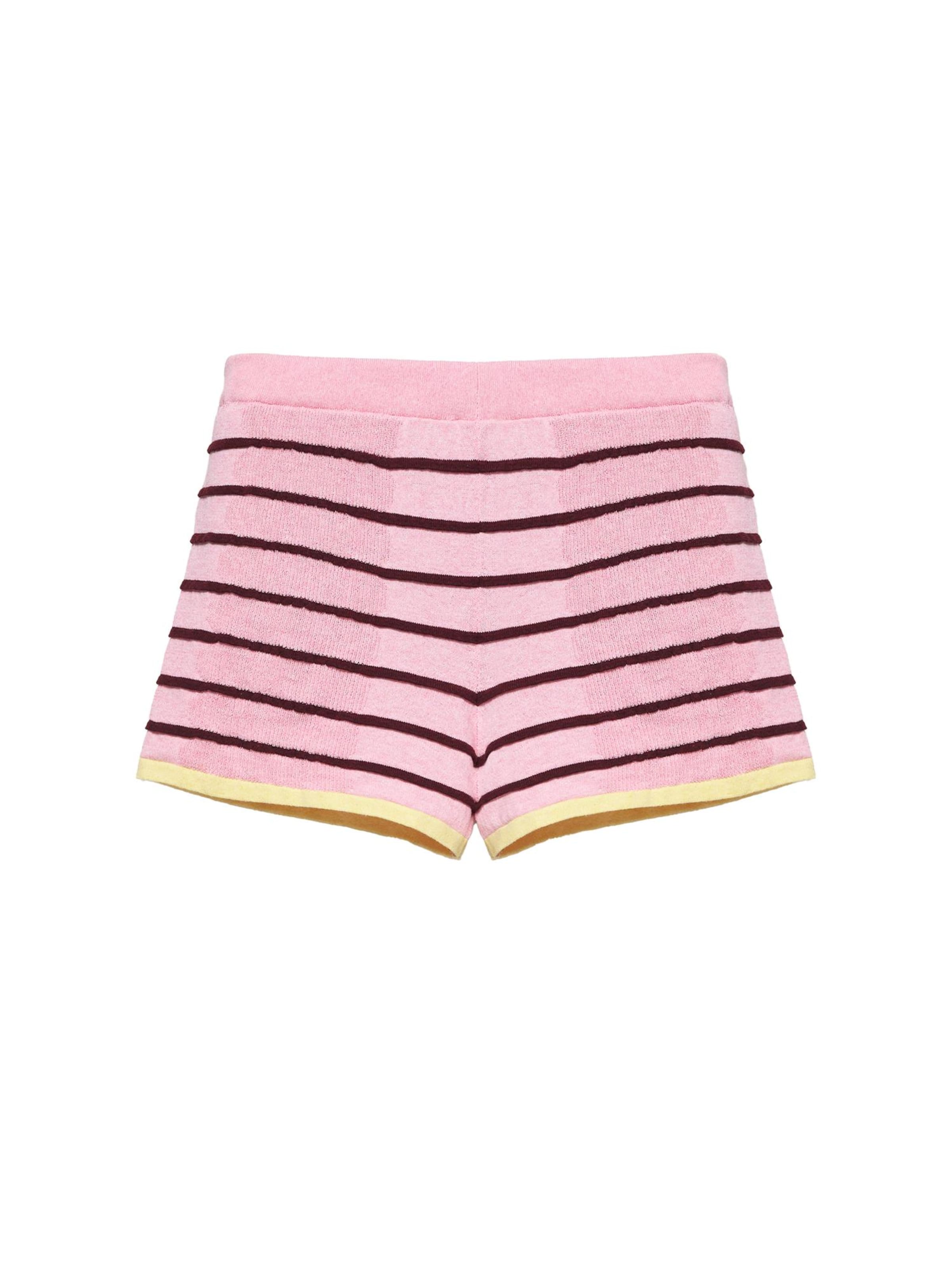 Pull&Bear Slimfit Kalhoty 'PACIFIC TRICOT RAYAS' – pink: přední strana