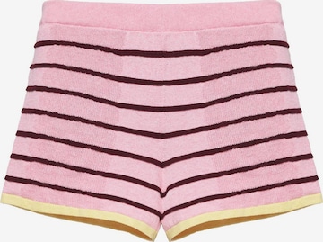 Pull&Bear Slimfit Kalhoty 'PACIFIC TRICOT RAYAS' – pink: přední strana