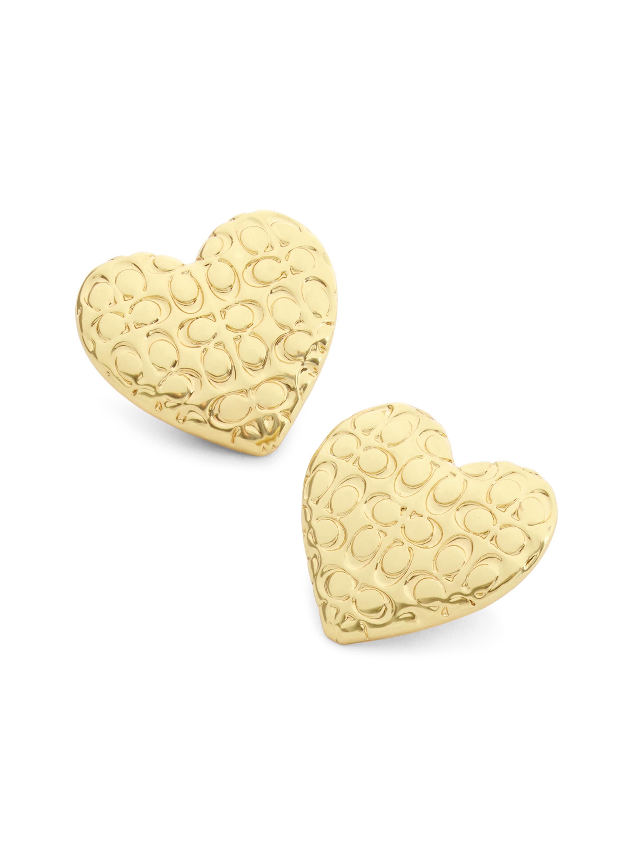 COACH Σκουλαρίκια 'Signature Quilted Heart' σε χρυσό