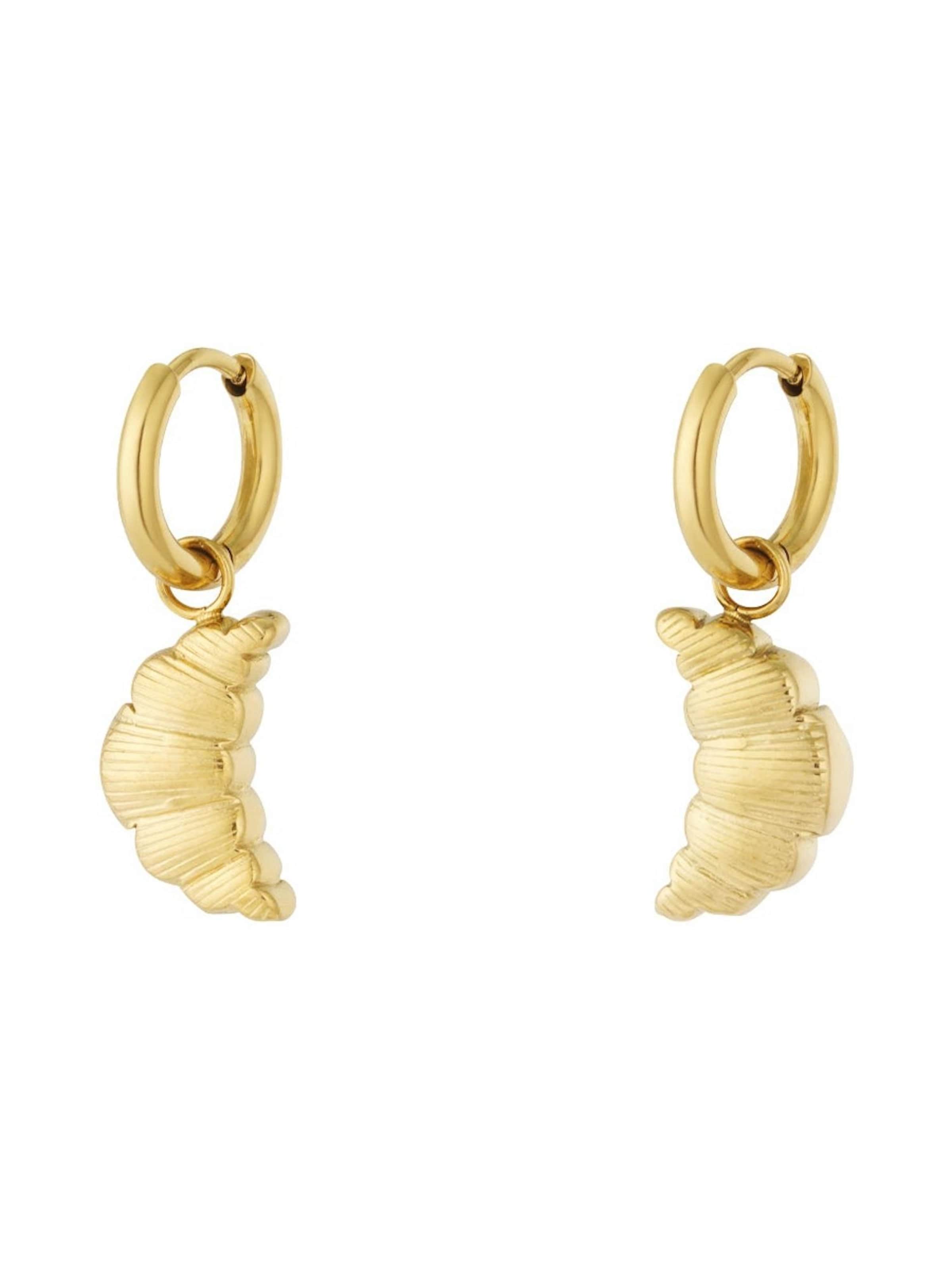 Boucles d'oreilles 'BONJOUR' Cala Rose en or : devant