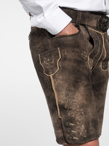 SPIETH & WENSKY Regular Broek 'Lederhose Freud' in Bruin