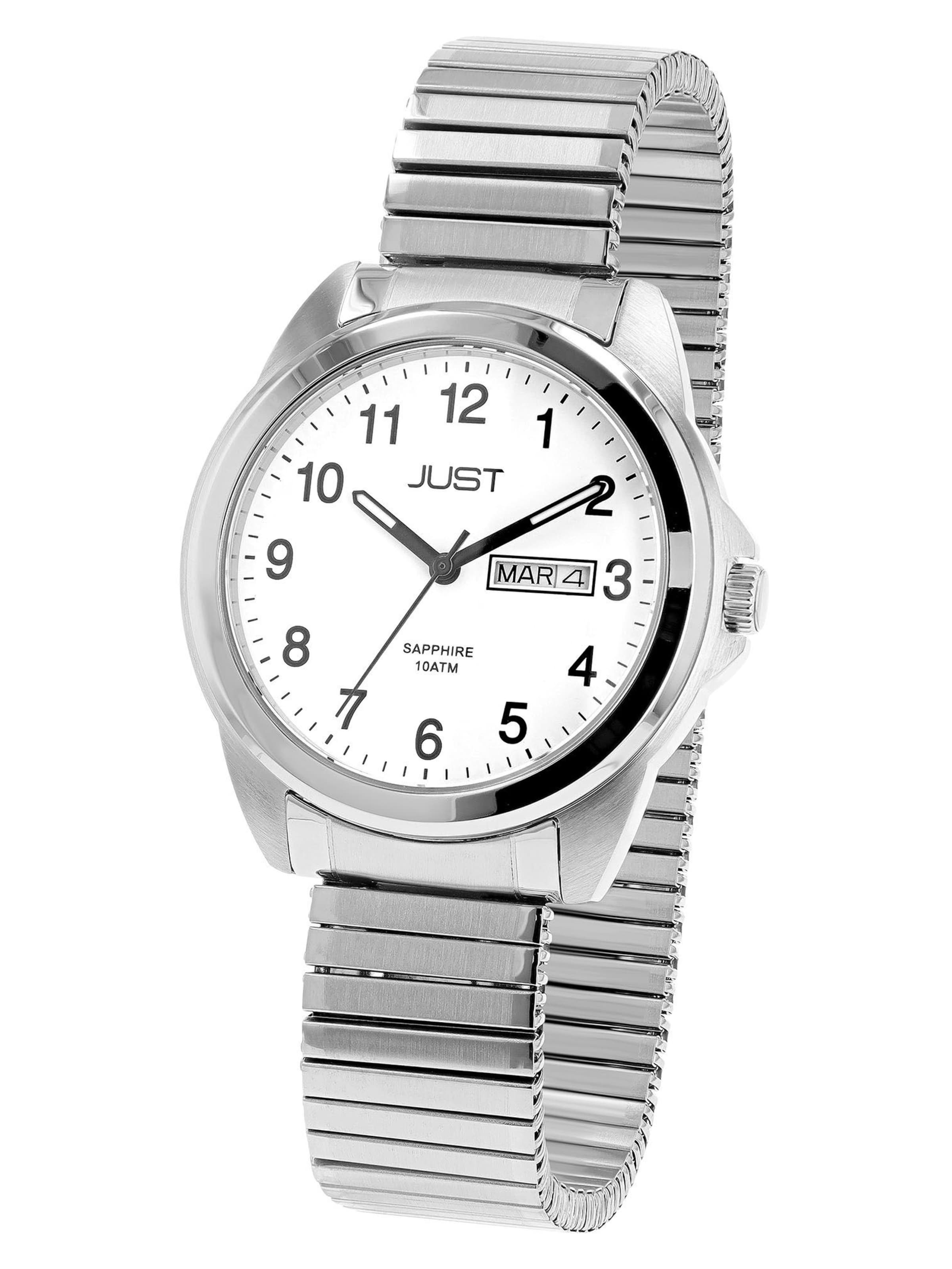 JUST Analog Watch 'Majivi' in Silver: front