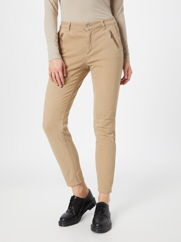 comma casual identity Slim fit Pants in Brown: front