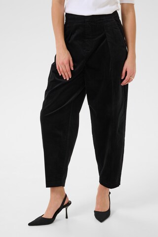 InWear Loose fit Pleat-Front Pants 'Rikka Barrel' in Black: front