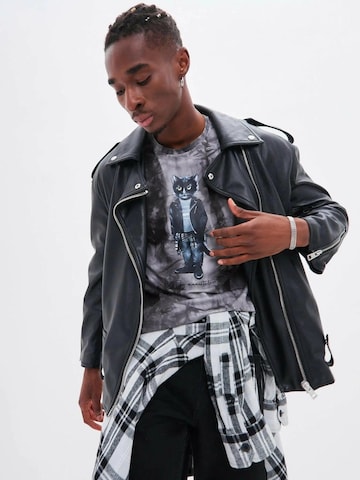 Maglietta 'Rocker Cat' di Cat e Lolette in grigio