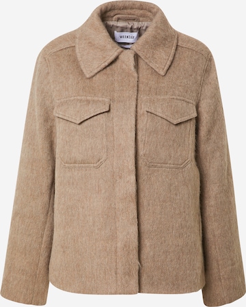 WEEKDAY Between-season jacket 'Isa Hairy Short Jacket' in Beige: front