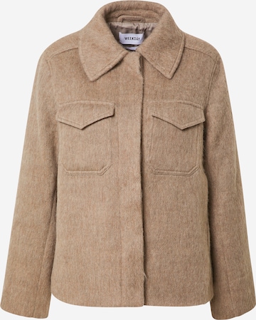 Veste mi-saison 'Isa Hairy Short Jacket' WEEKDAY en beige : devant