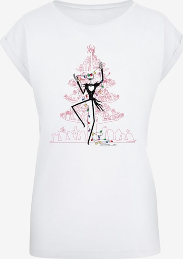 ABSOLUTE CULT T-shirt 'The Nightmare Before Christmas - Tree' en rose / noir / blanc, Vue avec produit