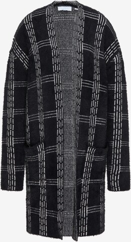 usha BLUE LABEL Knit Cardigan in Black: front
