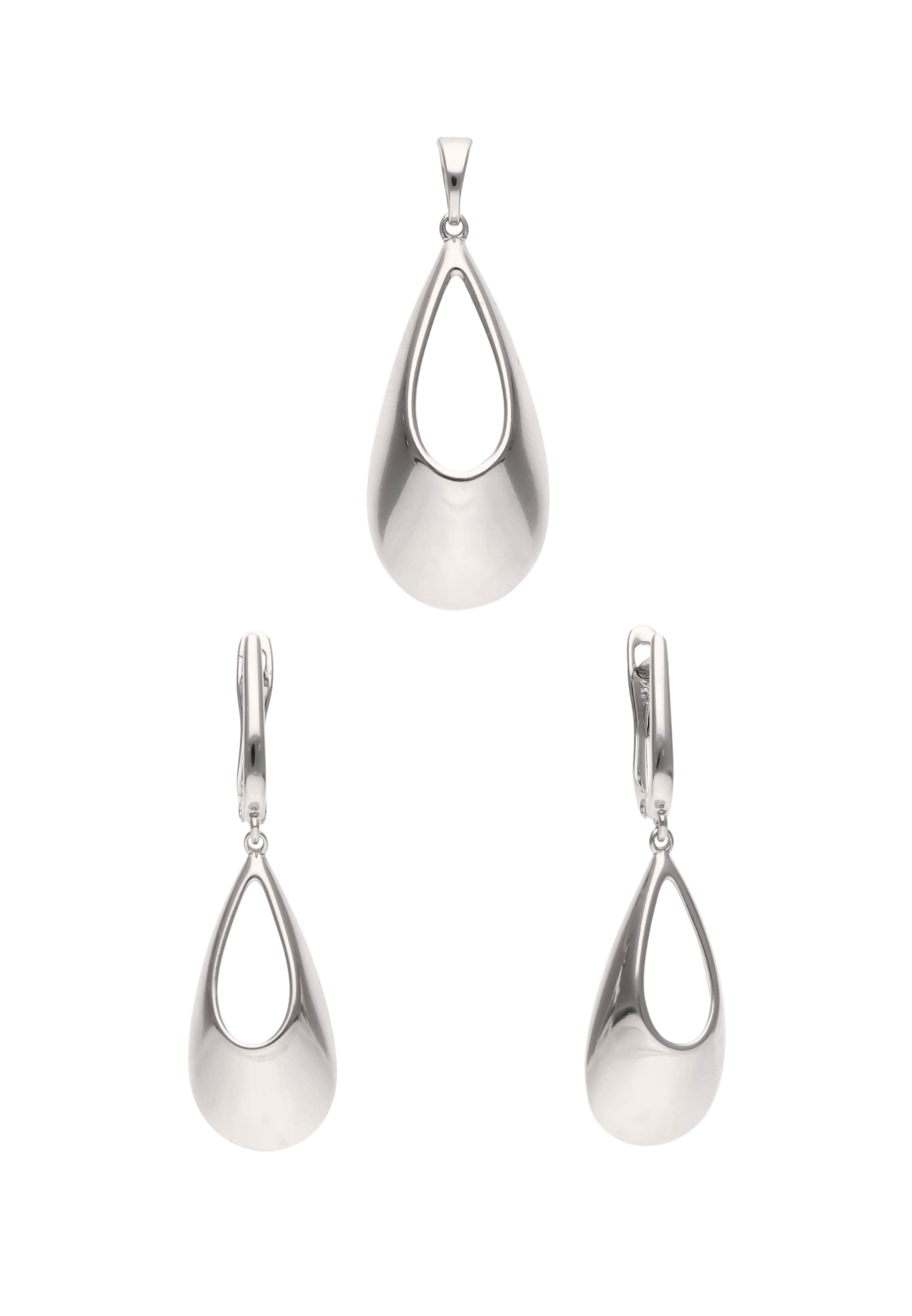 usha WHITE LABEL - Conjunto de joyería en plata: frente