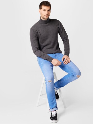 Denim Project - Regular Fit Pullover 'ROLLY' em cinzento