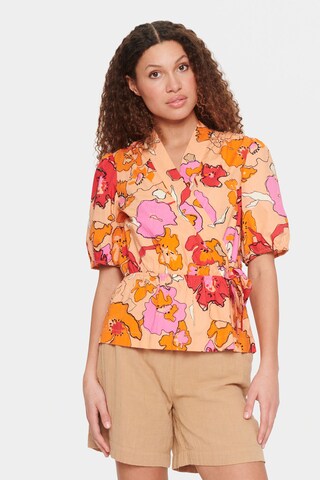 SAINT TROPEZ Bluse in Orange: Vorderseite