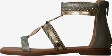 Sixth Sense Sandaal 'Flache Sandalen mit Reißverschluss' in Groen: voorkant