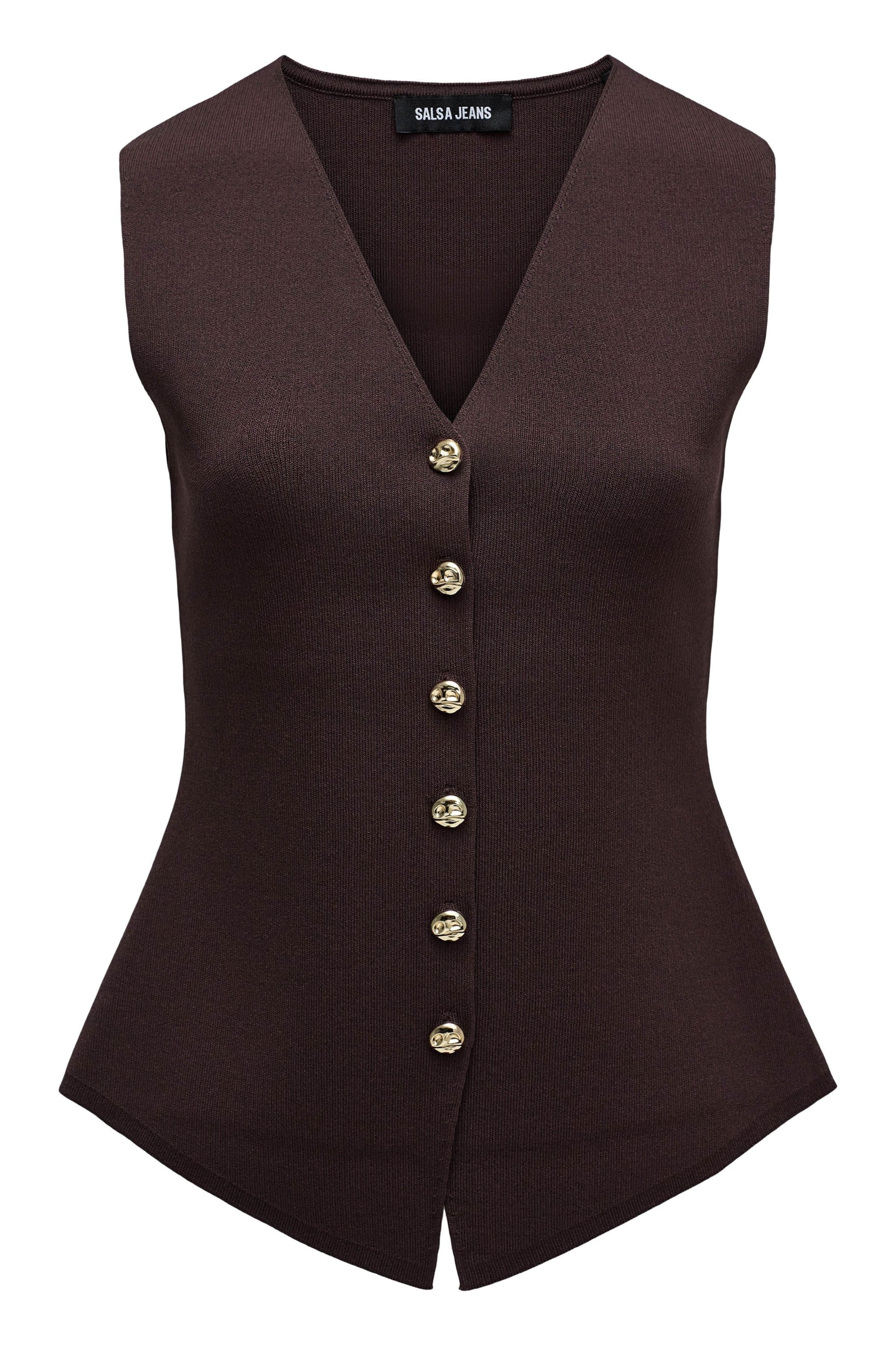 Salsa Jeans Vest in Brown: front