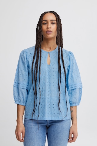 ICHI Shirtbluse 'IHULVIA' MS in Blau: predná strana