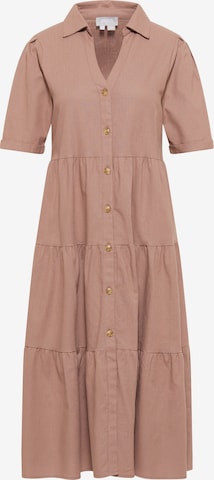 Usha - Vestido camisero en rosa: frente