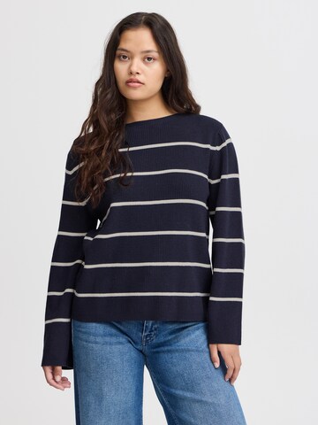 ICHI Sweater 'IH BOSTON' in Blue: front
