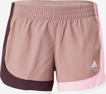 ADIDAS PERFORMANCE Workout Pants in Brown: front