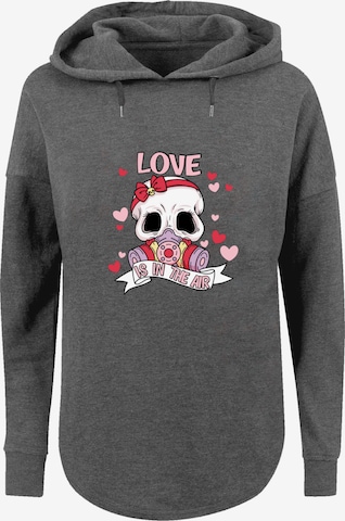 Sweat-shirt 'Anti Valentinstag LOVE is in the air' F4NT4STIC en gris : devant