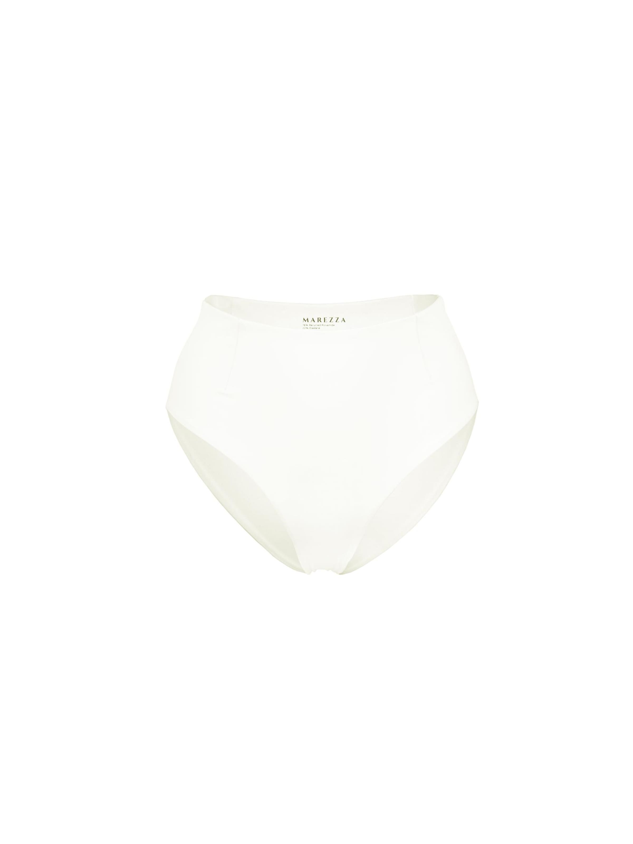 MAREZZA Bikini Bottoms 'Ligeia Darted High Rise Bikini Bottom' in Beige: front