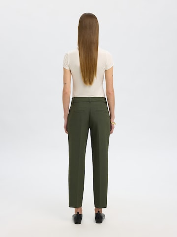 SELECTED Regular Trousers with creases 'SLFRITA-RIA' in Green