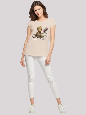 F4NT4STIC Shirt 'Marvel Guardians Of The Galaxy Vol2 Groot Tape' in Beige
