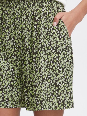 ICHI - Perna larga Calças ' Aya ' em verde