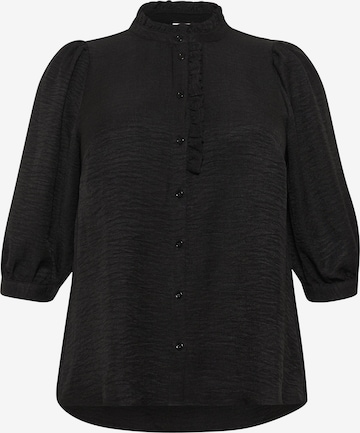 KAFFE CURVE Blouse 'Ellinor' in Black: front