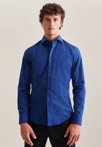 Coupe slim Chemise business SEIDENSTICKER en bleu : devant