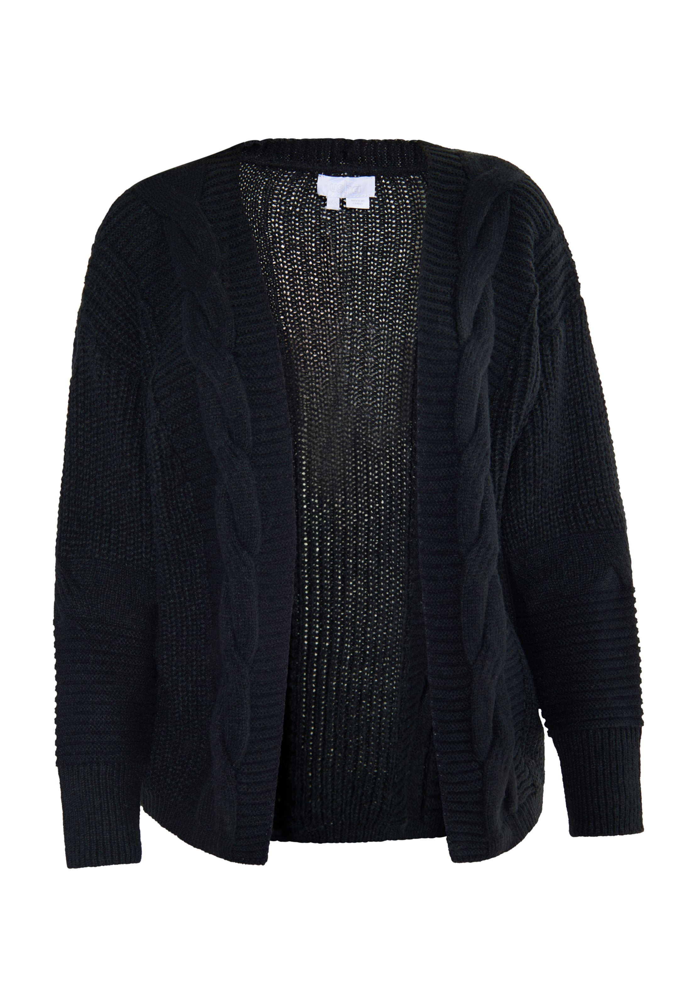 usha WHITE LABEL Neuletakki 'Vanne' värissä musta: etupuoli