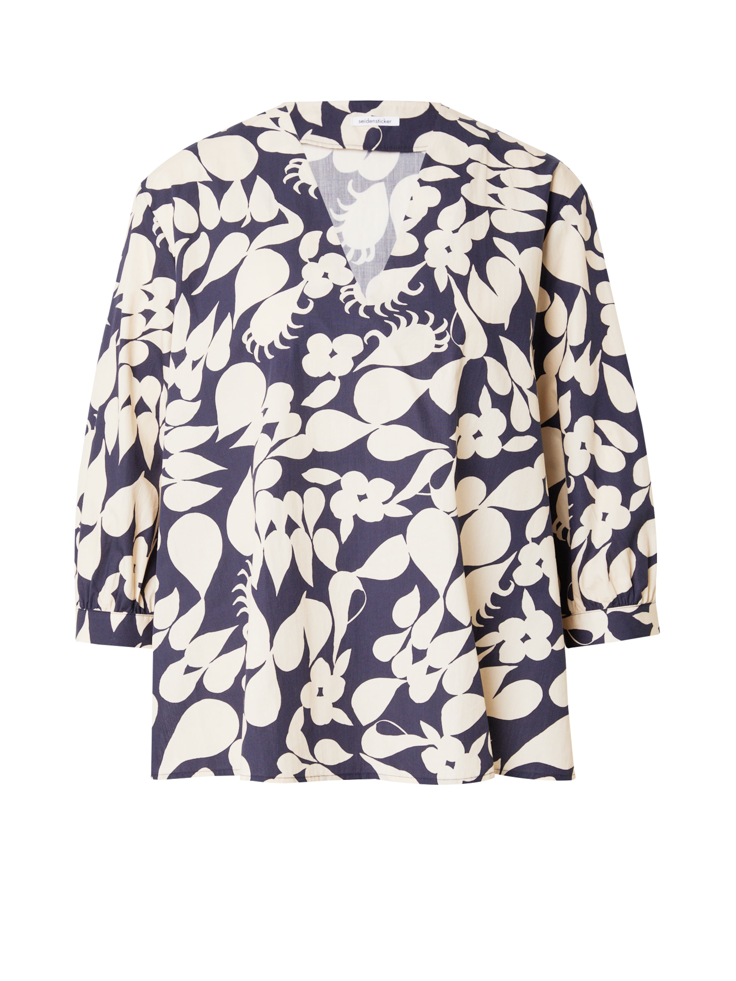 SEIDENSTICKER - Blusa 'Schwarze Rose' en azul: frente