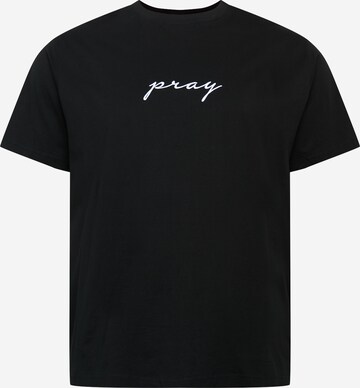 Mister Tee - Camisa 'Pray' em preto: frente