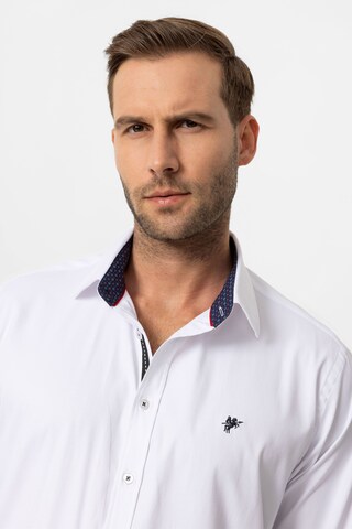 DENIM CULTURE Regular fit Button Up Shirt 'Phil' in White