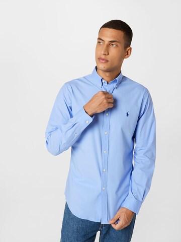 Slim fit Camicia di Polo Ralph Lauren in blu: frontale