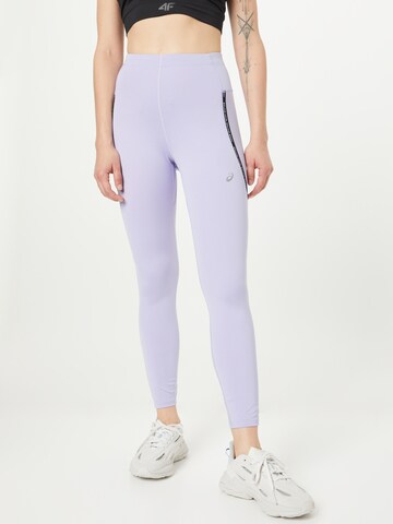 ASICS Skinny Workout Pants in Grey: front