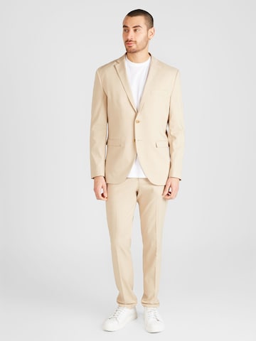 JACK & JONES Slimfit Kostym 'SOLARIS' i beige: framsida