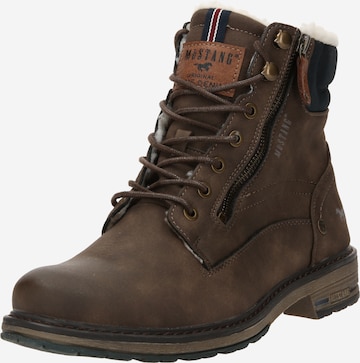 MUSTANG Lace-Up Boots in Brown: front