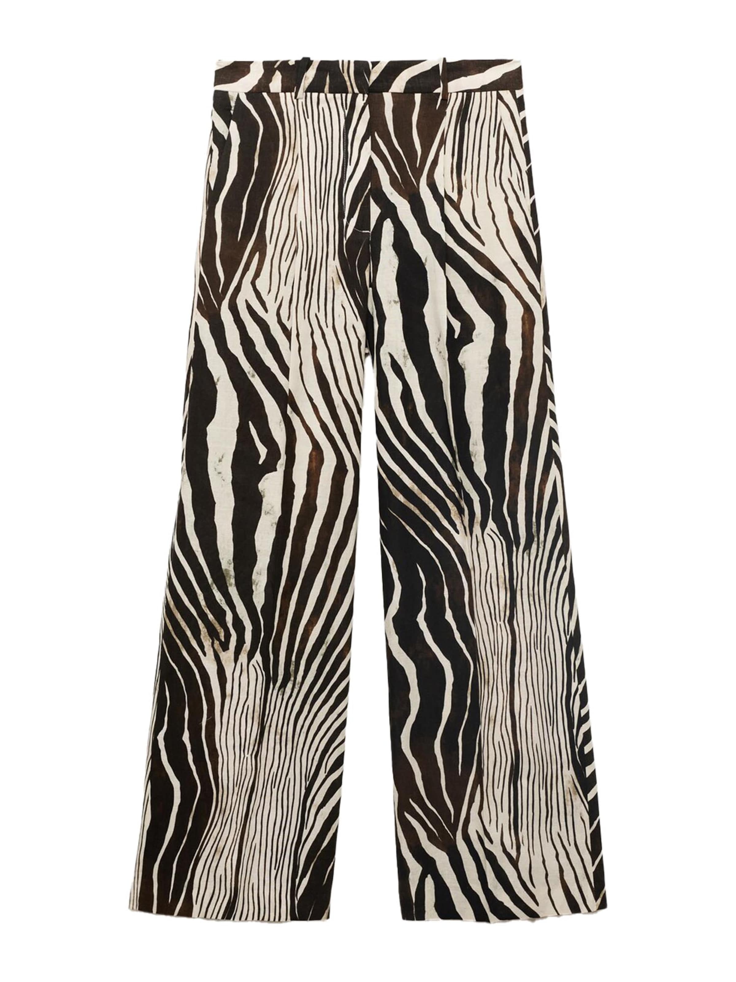 MANGO Wide leg Veckad byxa 'Wild' i brun: framsida