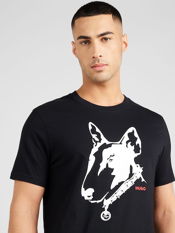 HUGO Red T-Shirt 'Dammock' in Schwarz