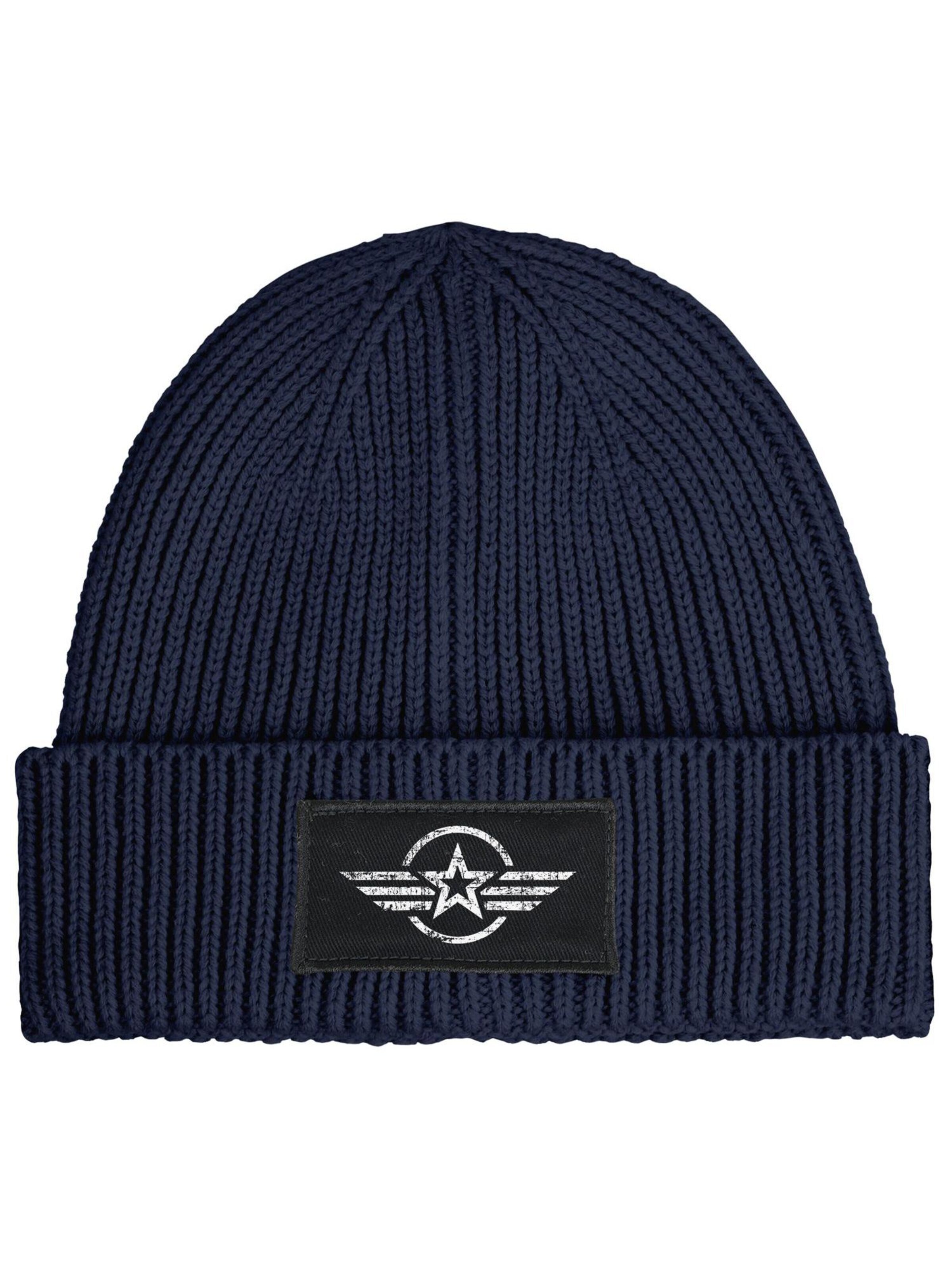 Neverless Mütze 'Airforce Wings'‌‌‌‌‌ in Blau: Vorderseite