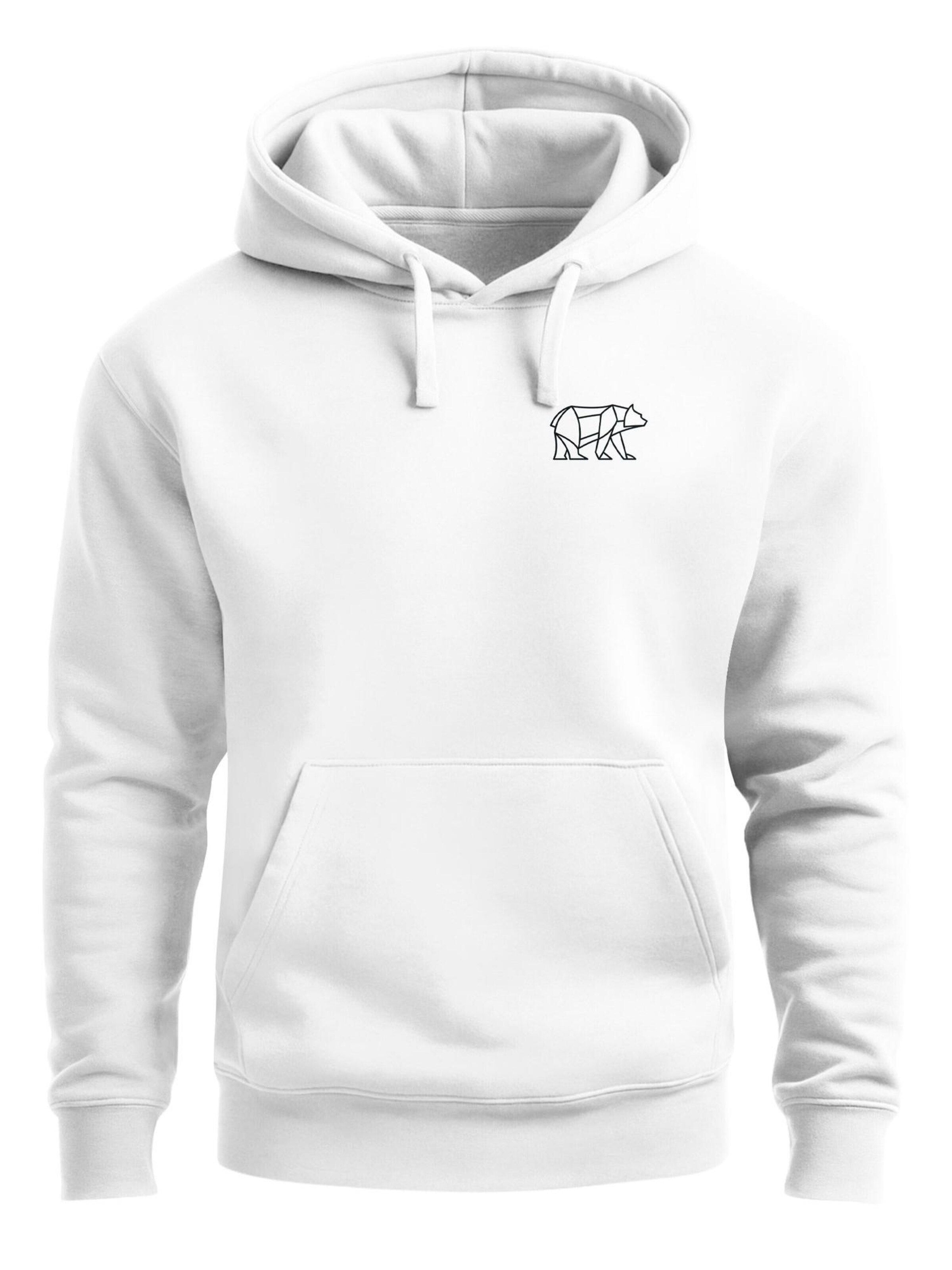 Neverless Sweatshirt 'Bär Lineart Polygon' in White: front
